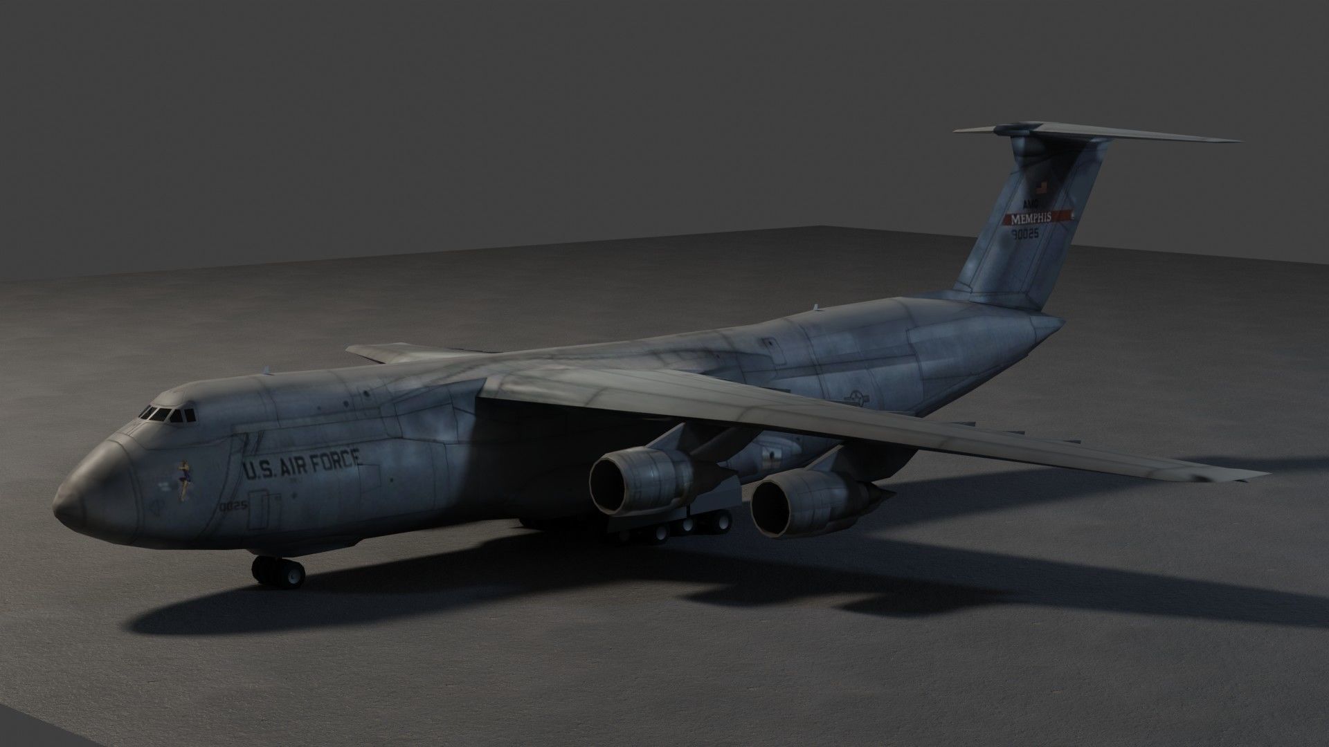 Lockheed C-5 Galaxy Low-poly 3D model_7