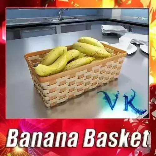 Bananas in Wicker Basket 09