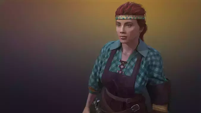 Blacksmith gameready with 29 animations Low-poly 3D model