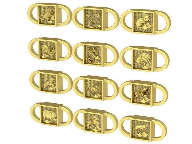 chinese zodiac necklaces for men 3442 3D print model