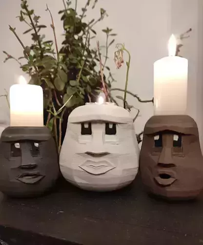 ROCKHEAD CANDLE HOLDERS 3D print model