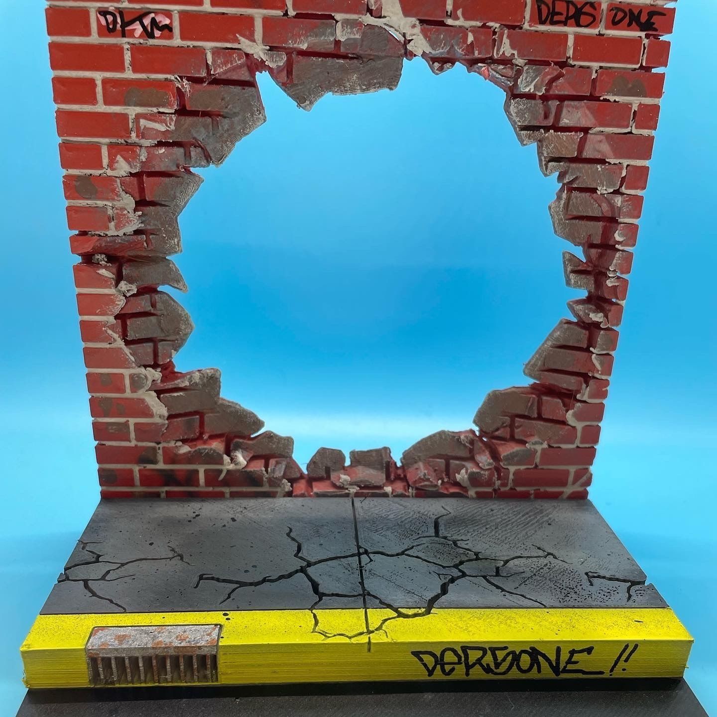 1 12 Scale Smashed Wall Diorama STL File 3D print model_2