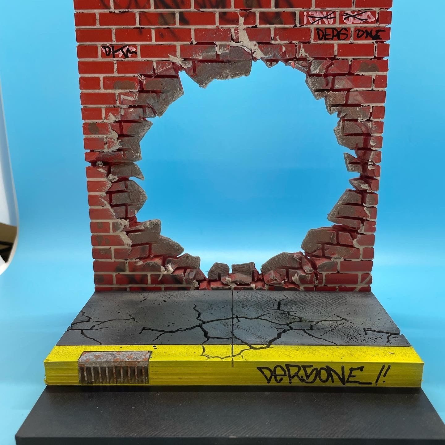 1 12 Scale Smashed Wall Diorama STL File 3D print model_4