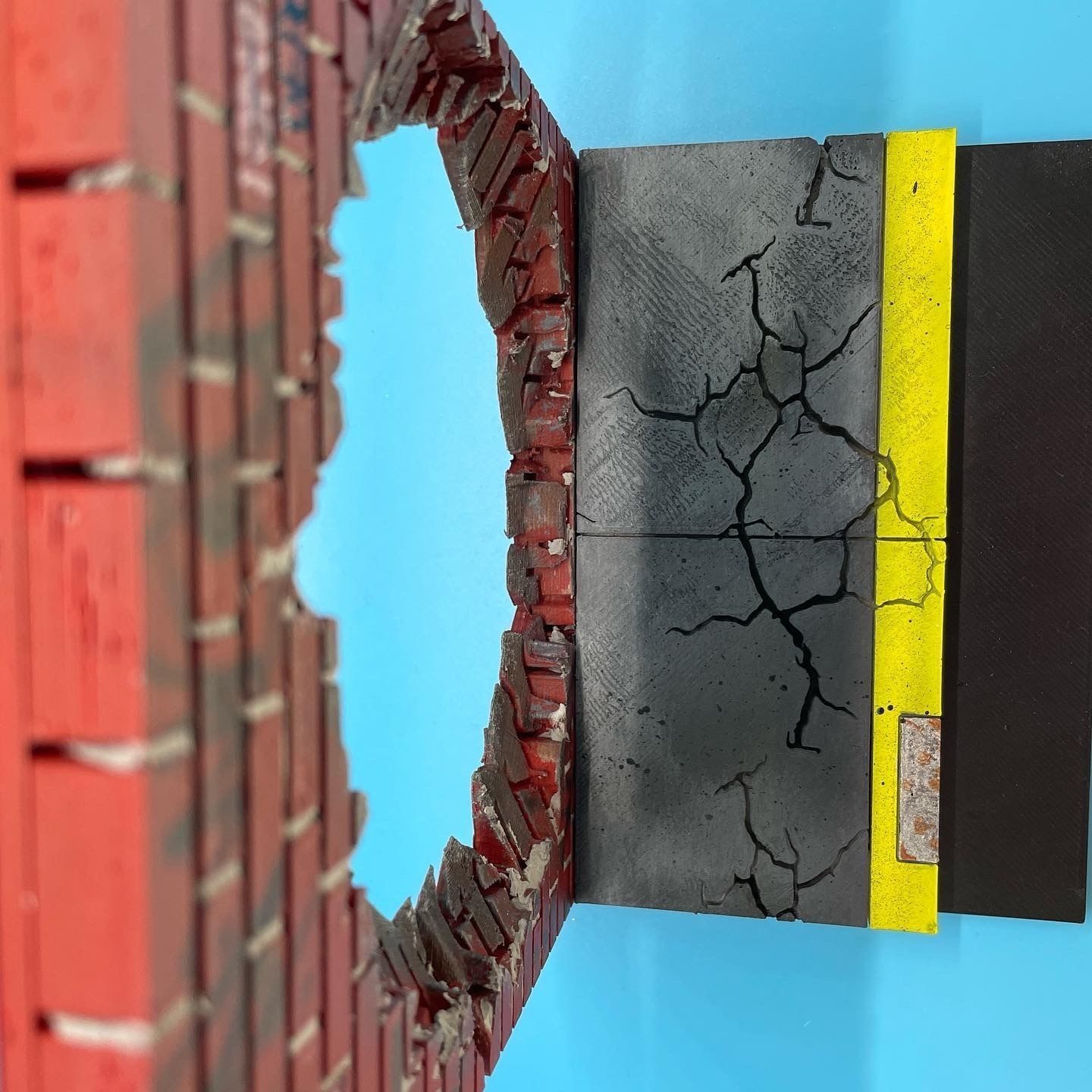 1 12 Scale Smashed Wall Diorama STL File 3D print model_5