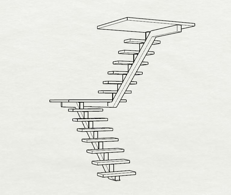 Stairs 3D Model staircase 3D model_6