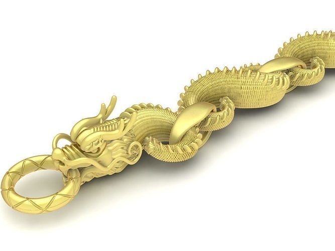Chinese Dragon Bracelet For Men Jewelry Design 3444 3D print model