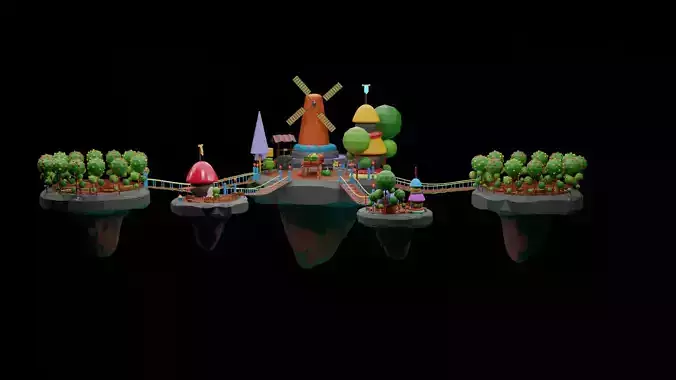 Simplepoly Magic Village - Low Poly Assets Low-poly 3D model