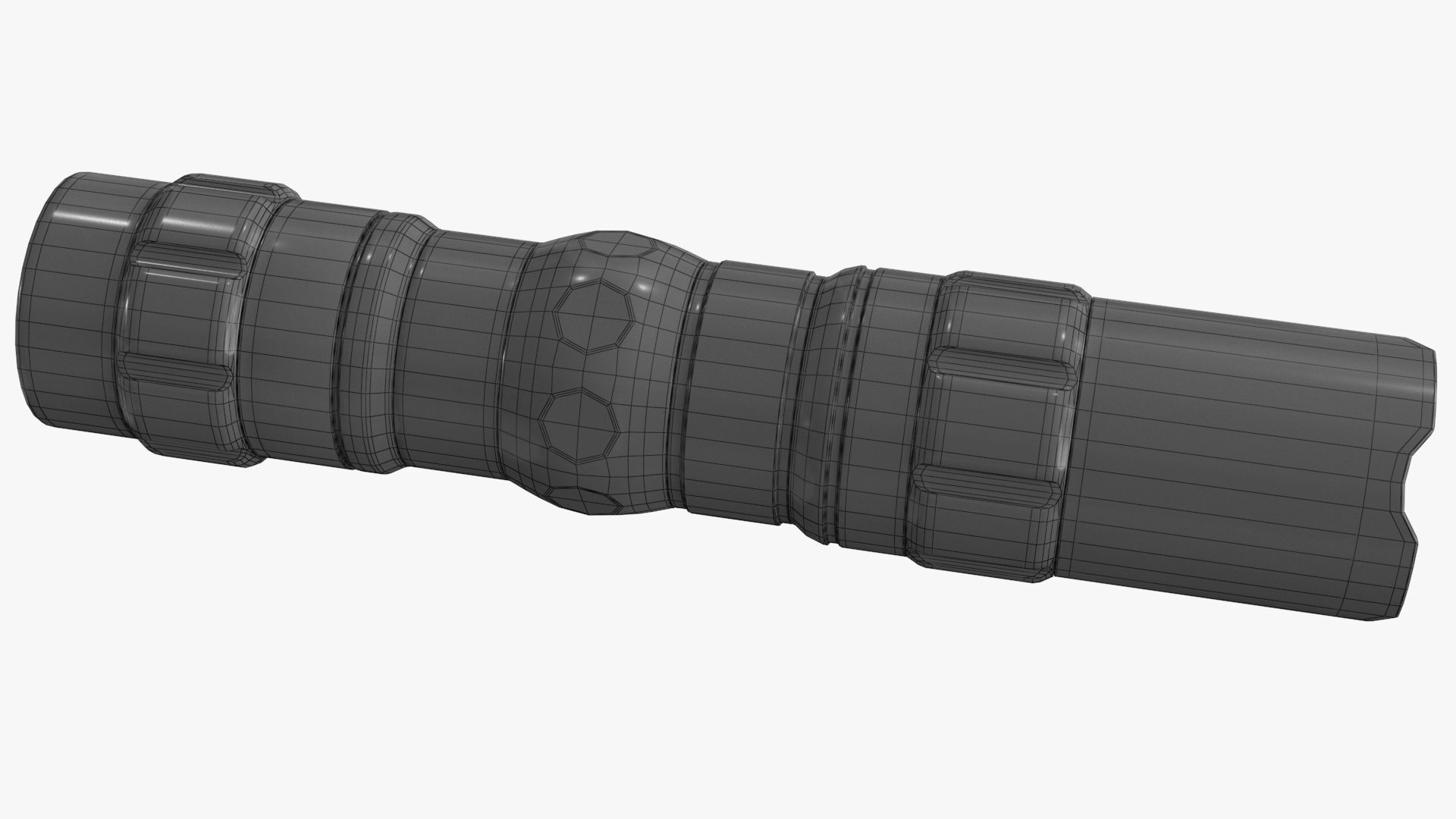 Police Flashlight Low-poly 3D model_13