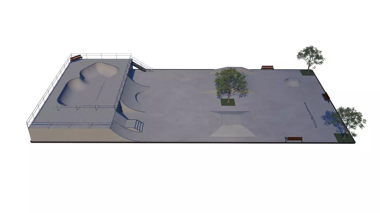Skate park  3D model_0
