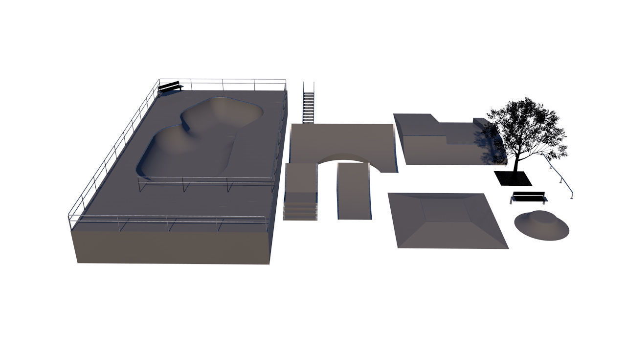 Skate park  3D model_2