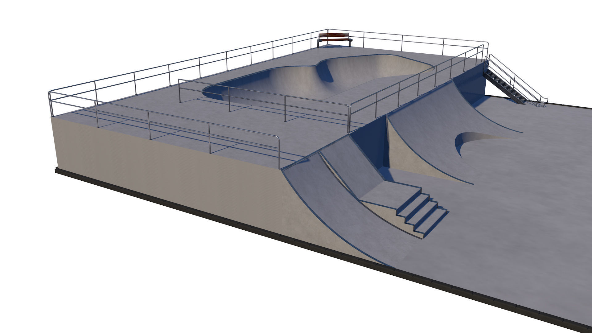 Skate park  3D model_4