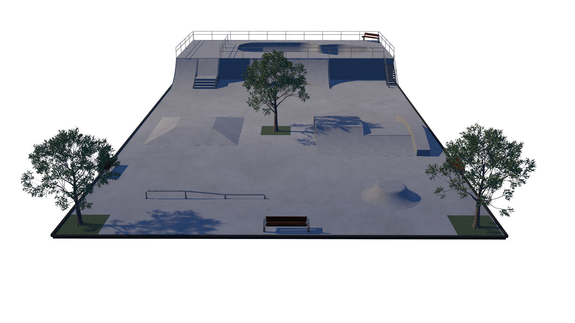 Skate park  3D model_3