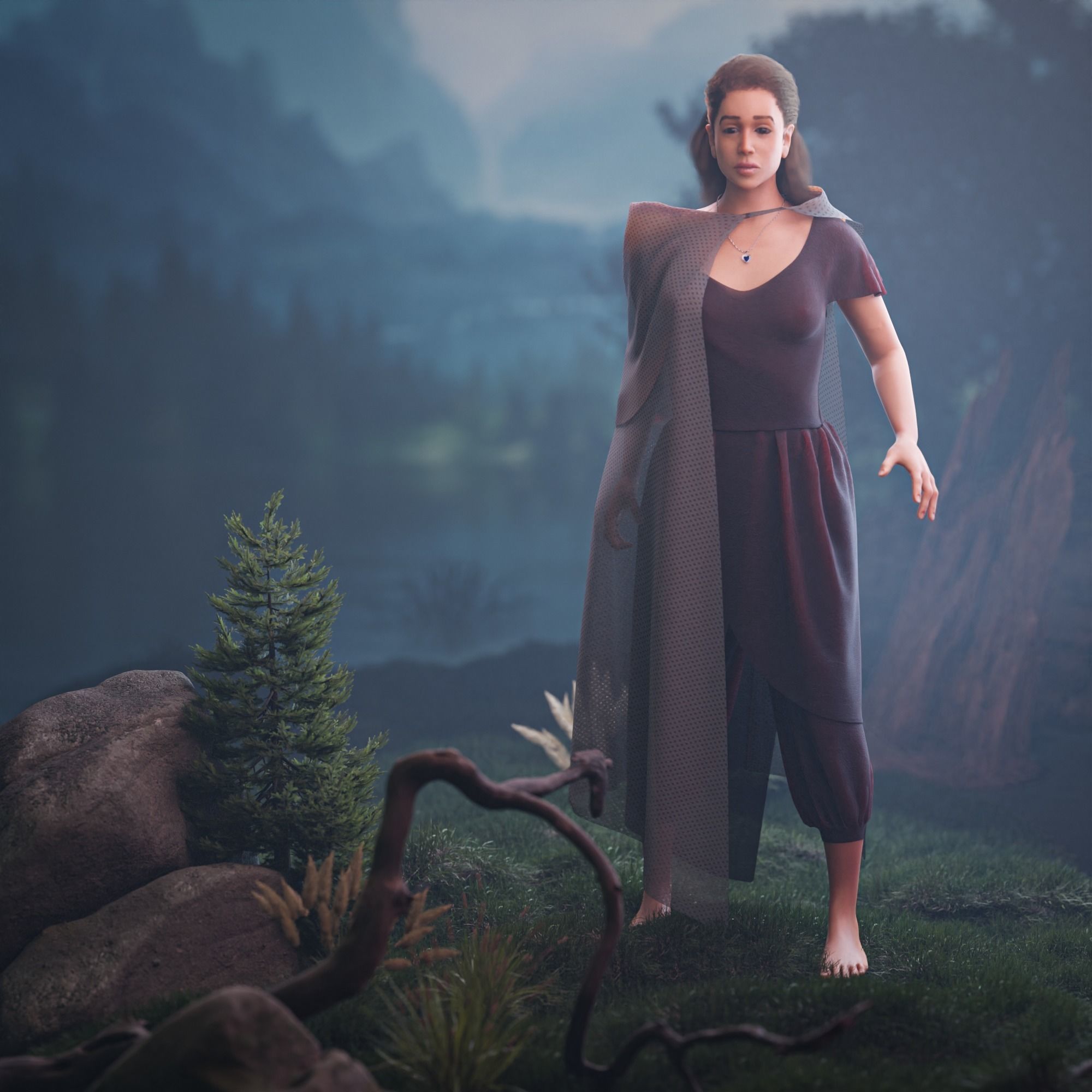 3D character female 3D model_1