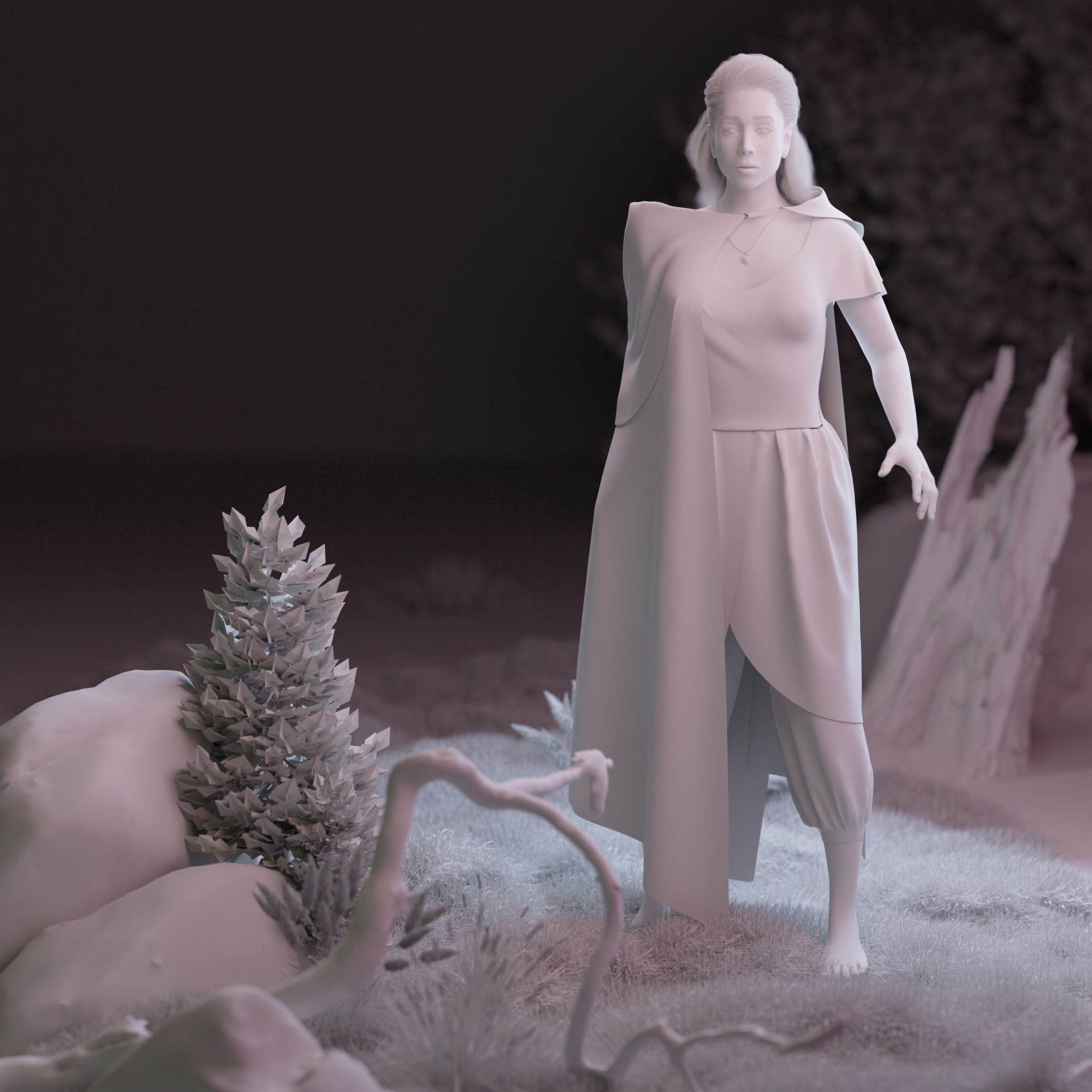 3D character female 3D model_2