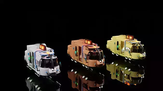 future taxi  2077  3D model
