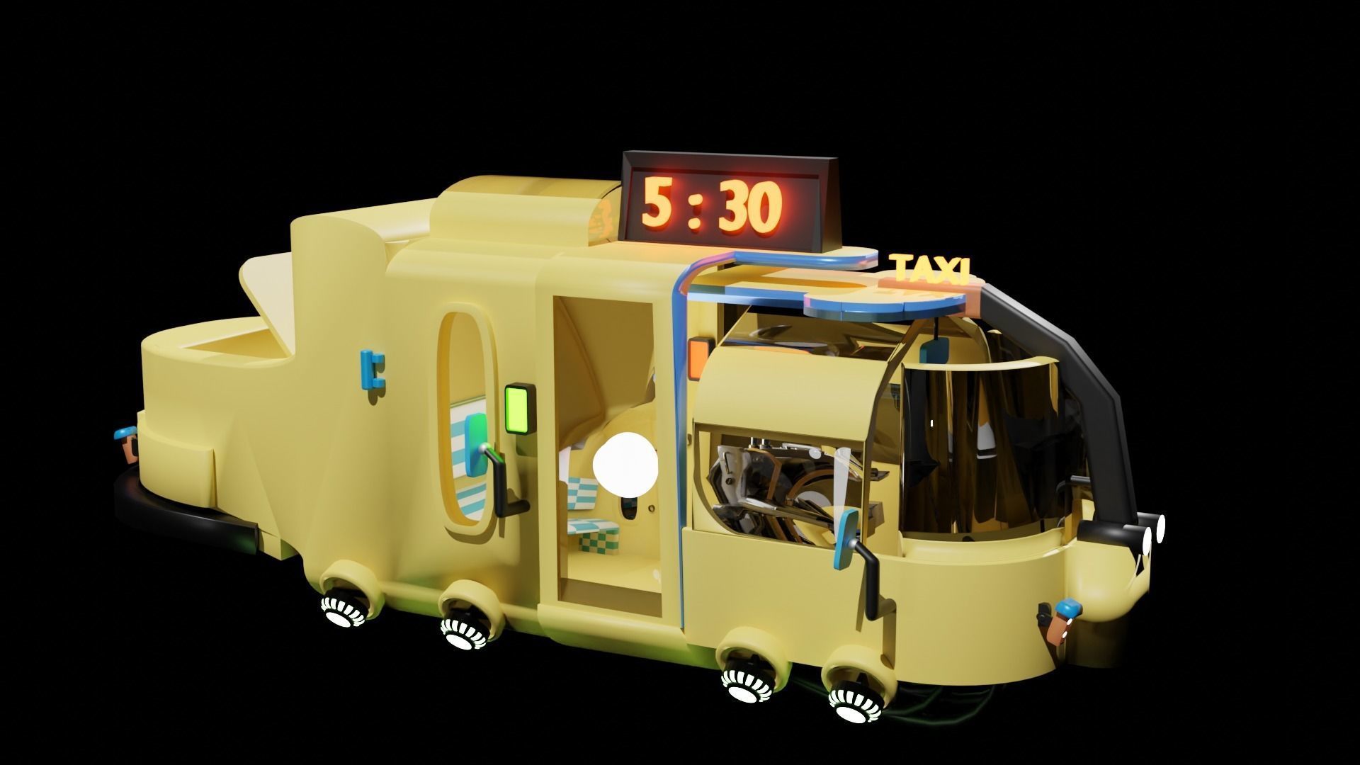 future taxi 2077 3D model_9