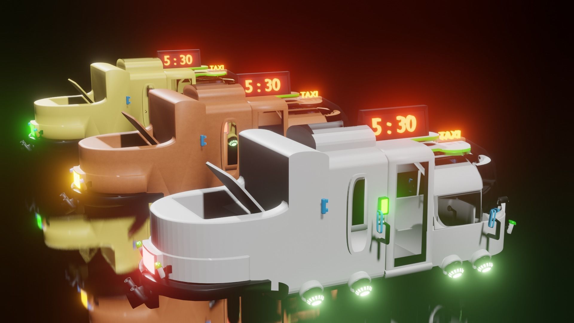 future taxi 2077 3D model_11