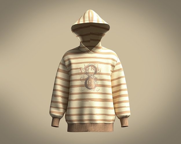 Hoodie-Form 8 striped hoodie 3D model