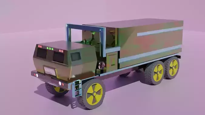 Rocket Launcher Truck Low Poly