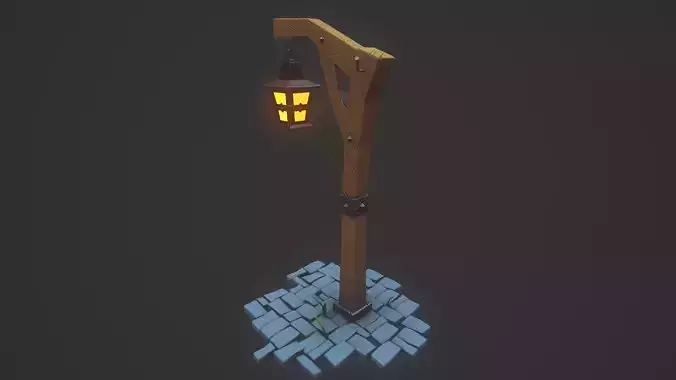 Street Lamp Low-poly 3D model