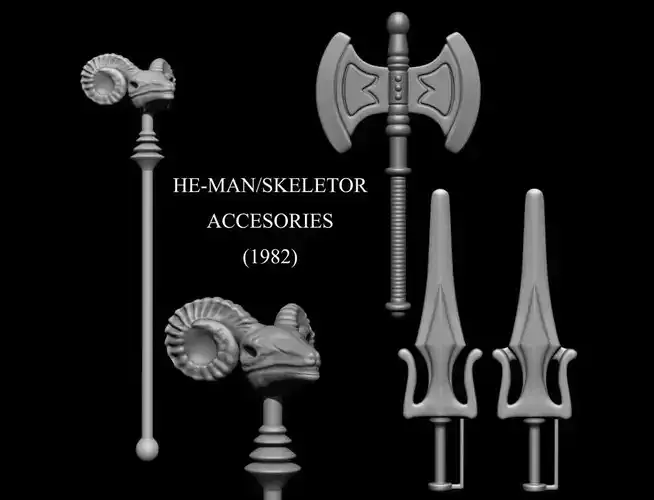 3D PRINTABLE HEMAN-SKELETOR ACCESORIES - 1982 MOTU