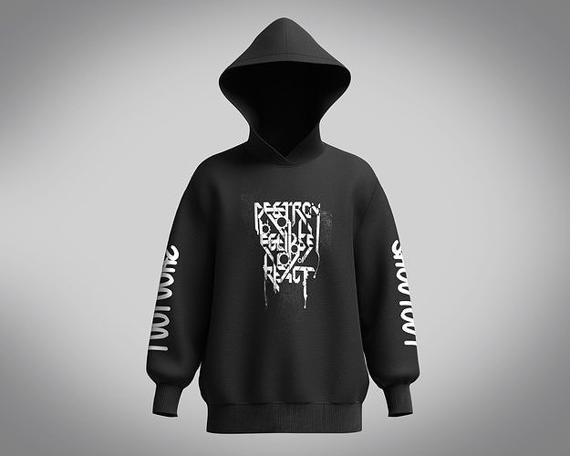 Hoodie-SHOUTOUT hoodie with lettering 3D model