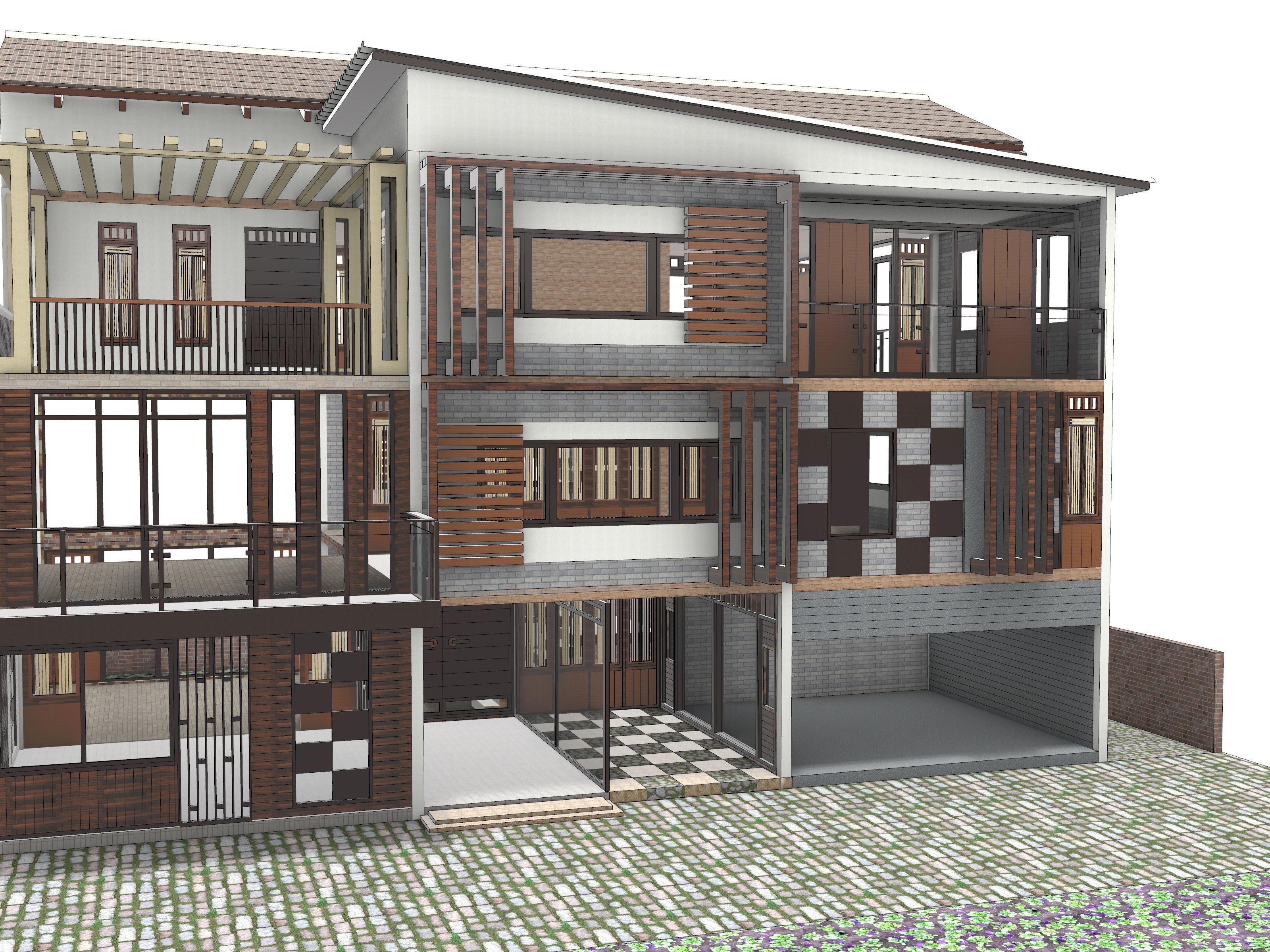 3D house with swimming pool 3D model_32