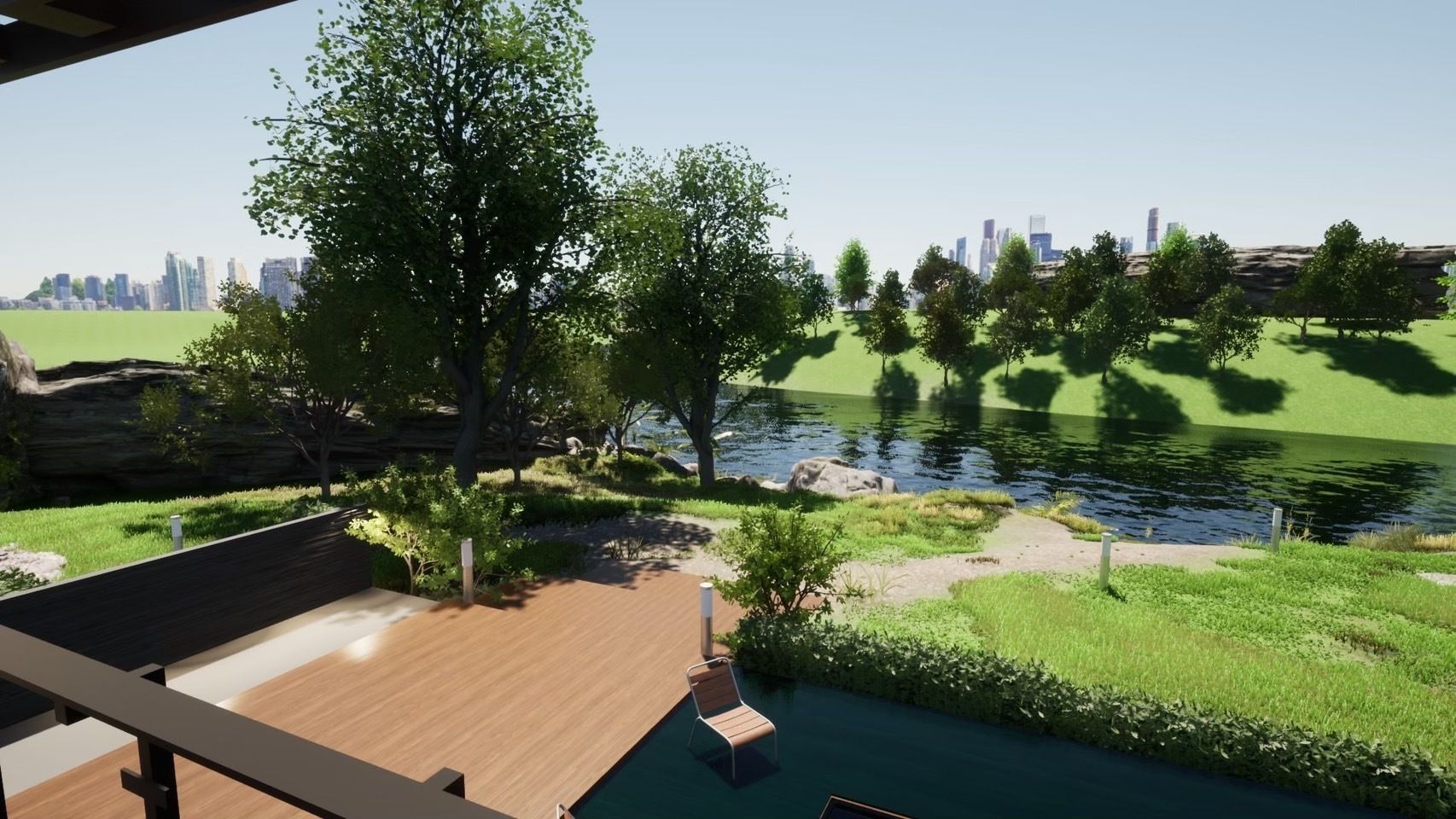 3D house with swimming pool 3D model_14