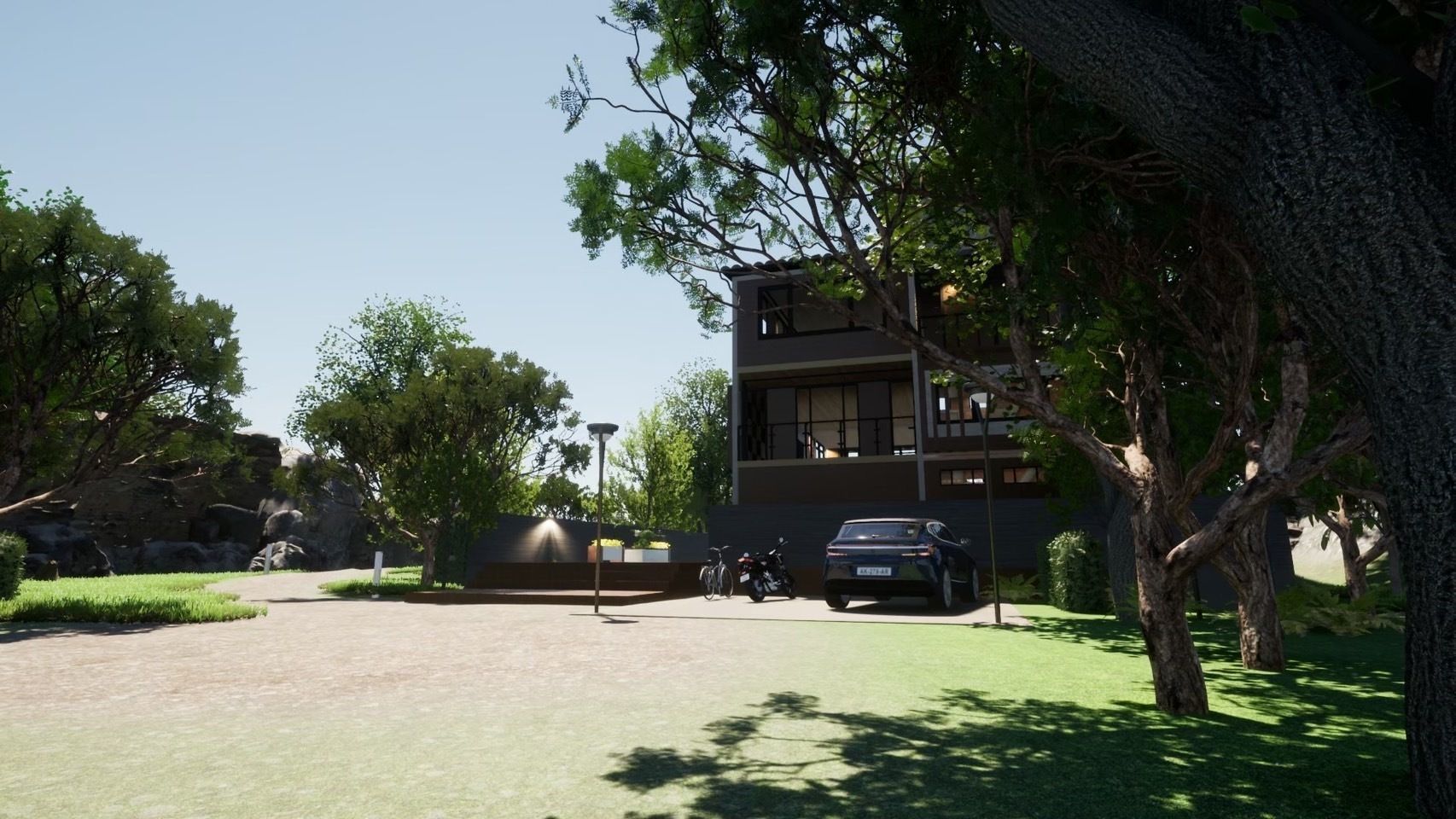 3D house with swimming pool 3D model_12