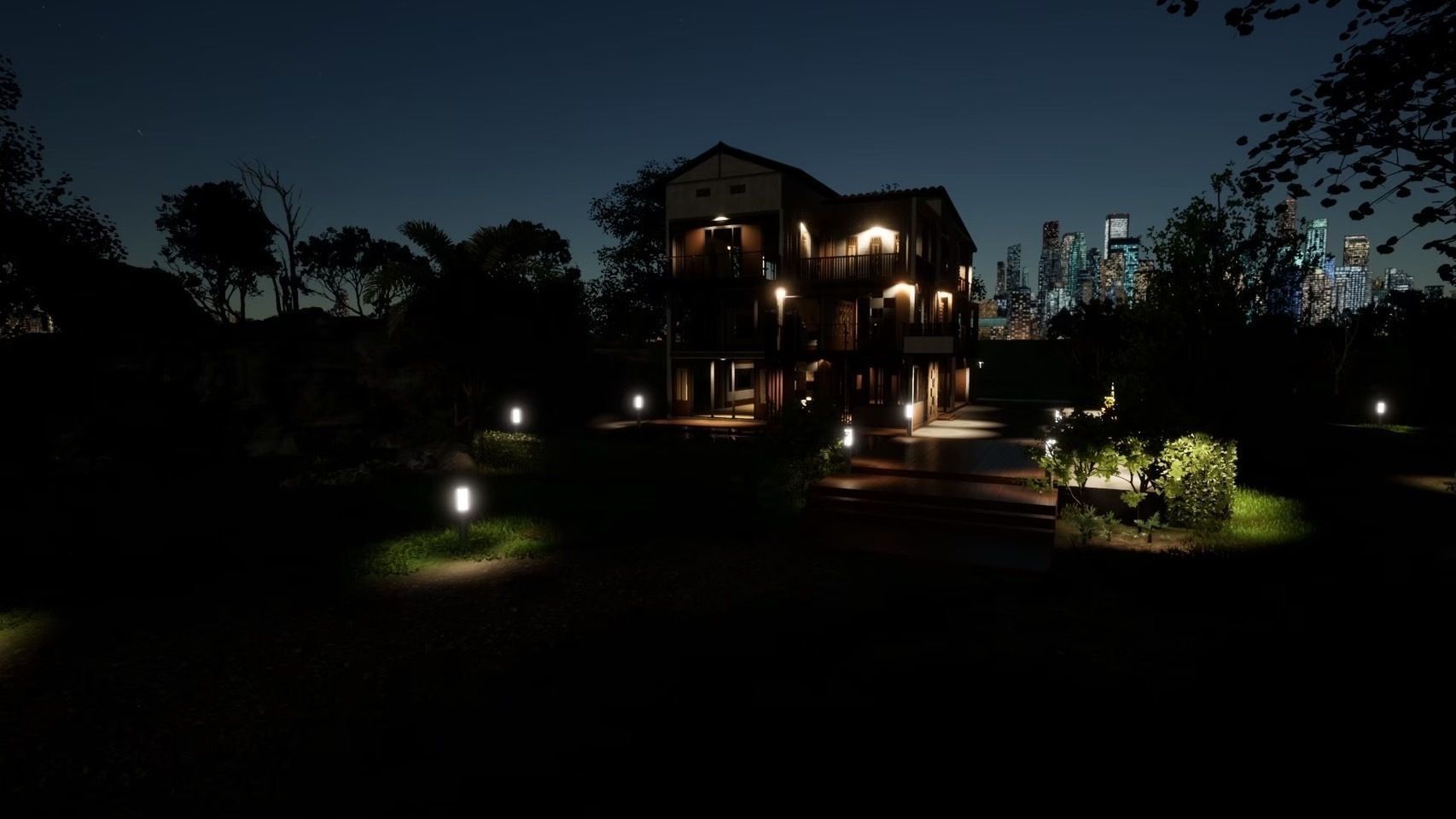 3D house with swimming pool 3D model_20