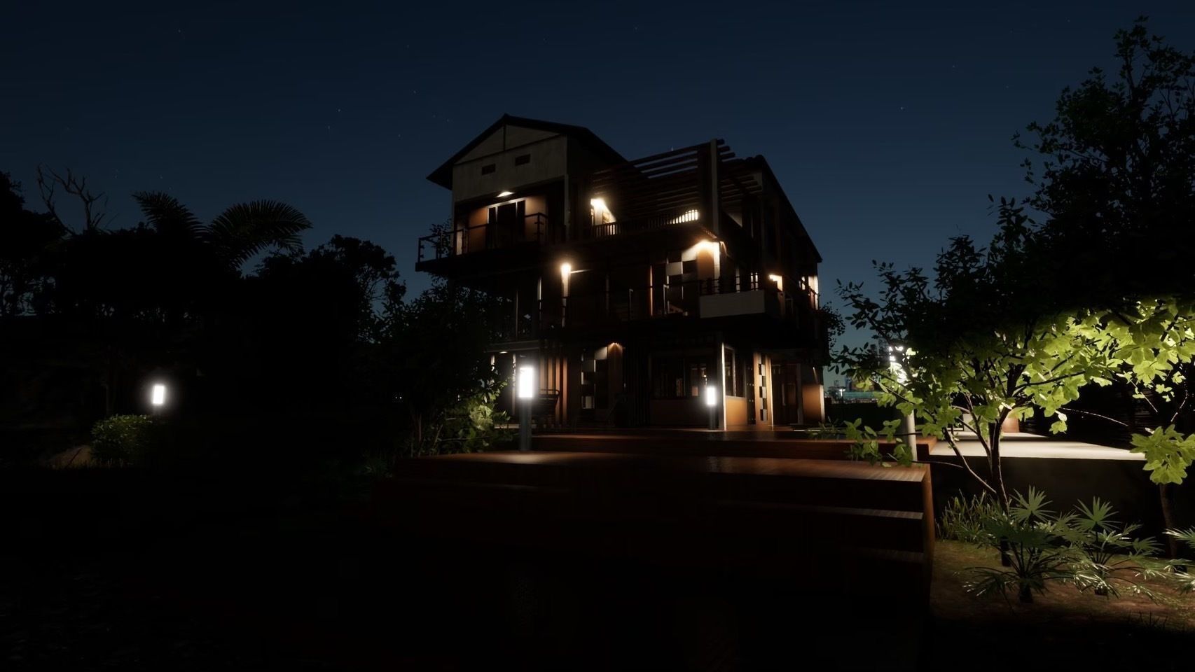 3D house with swimming pool 3D model_18