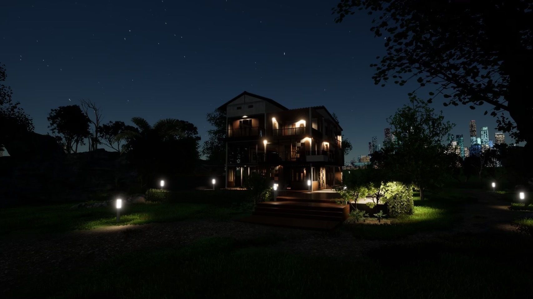 3D house with swimming pool 3D model_24