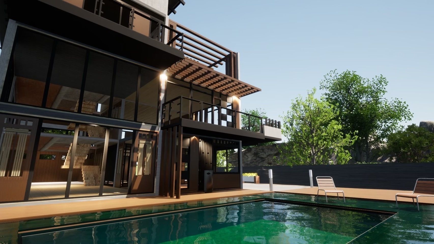 3D house with swimming pool 3D model_15