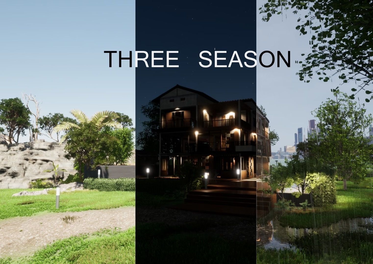 3D house with swimming pool 3D model_3