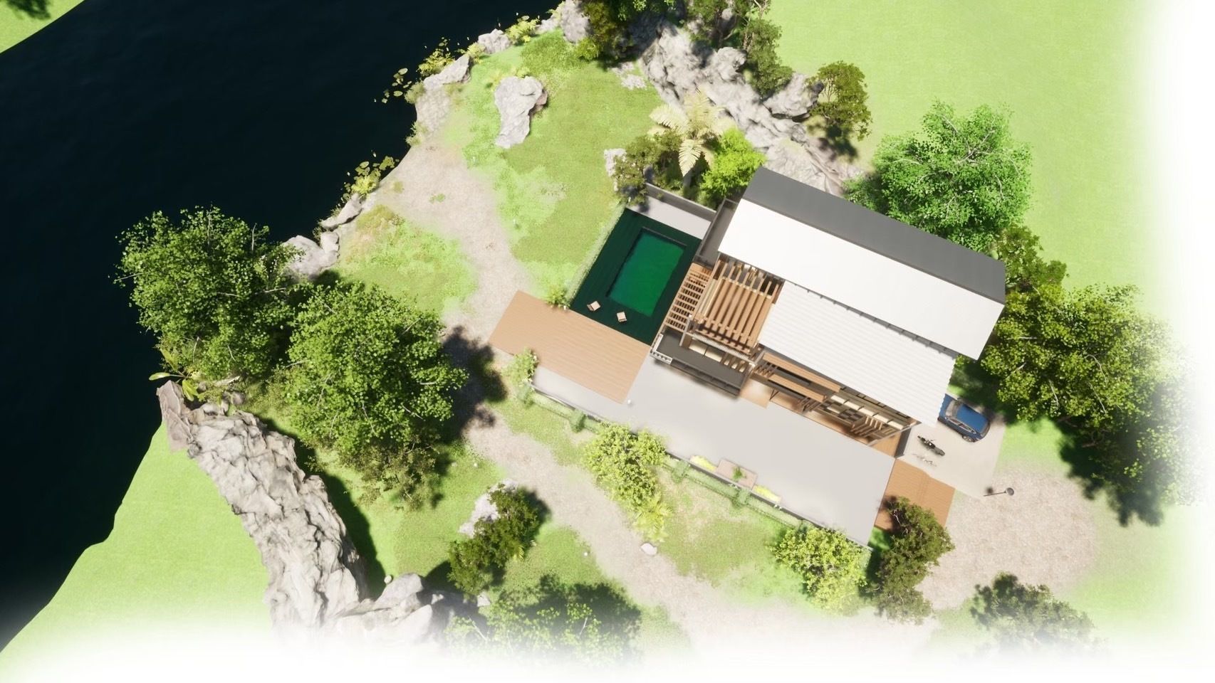 3D house with swimming pool 3D model_30