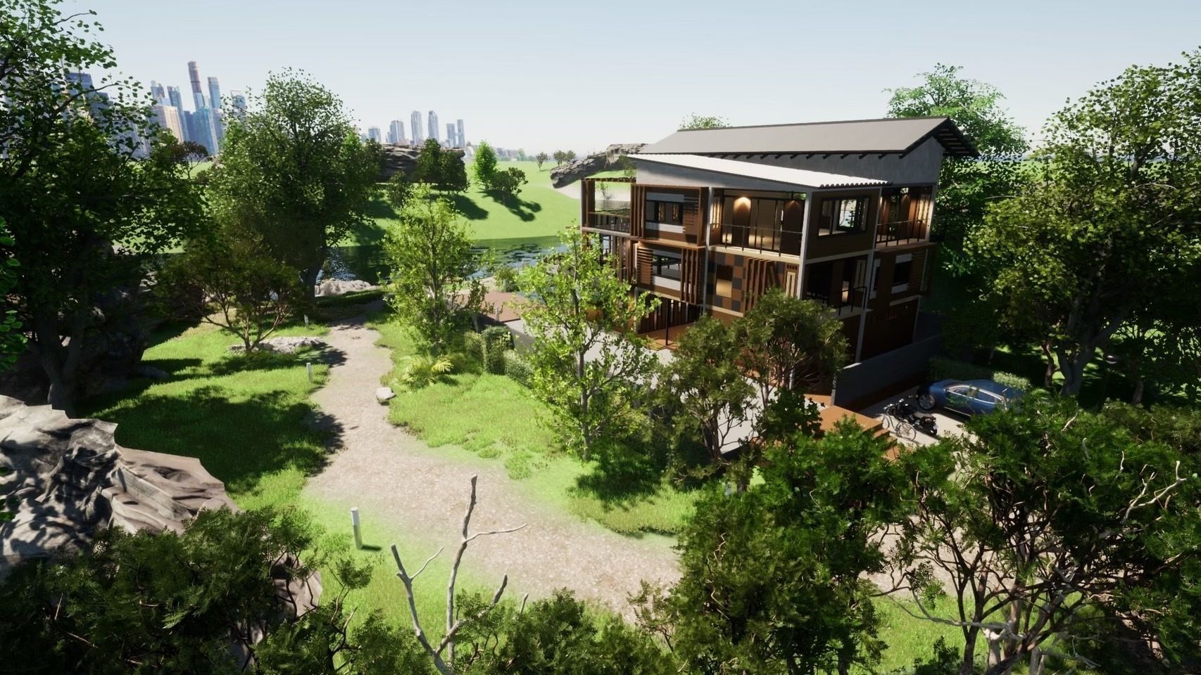 3D house with swimming pool 3D model_17