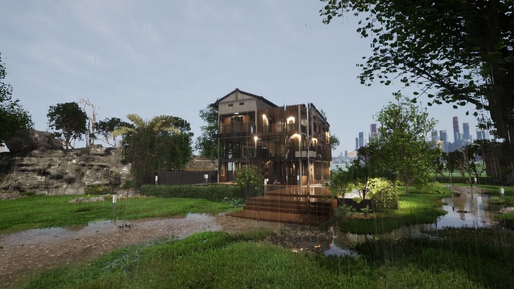 3D house with swimming pool 3D model_25