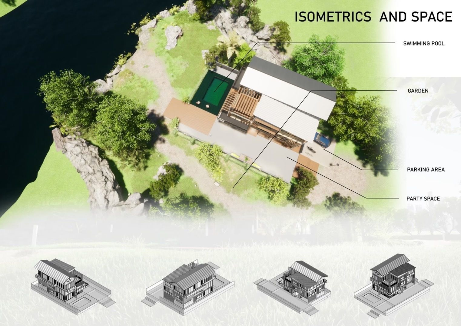 3D house with swimming pool 3D model_6