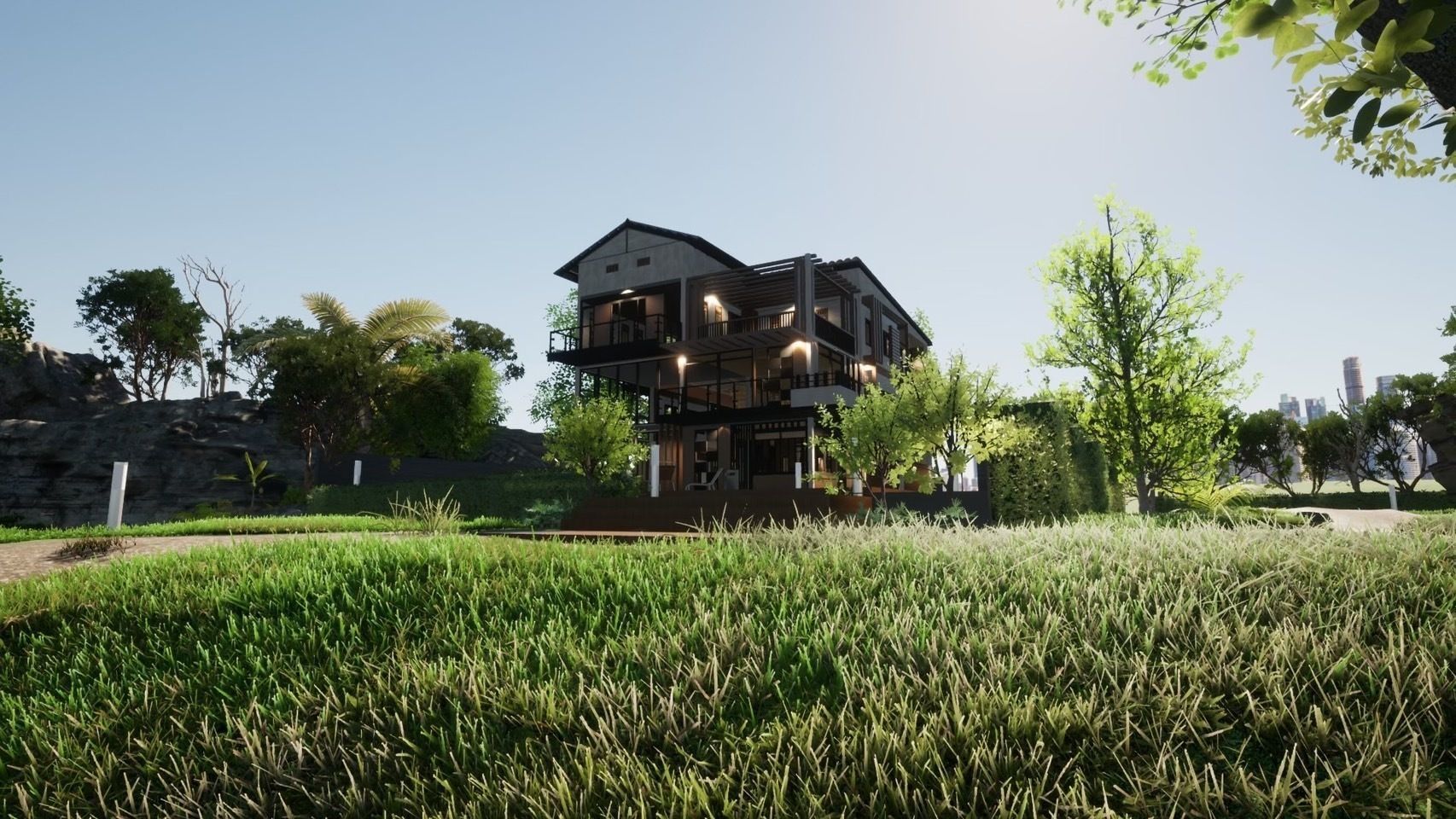 3D house with swimming pool 3D model_22