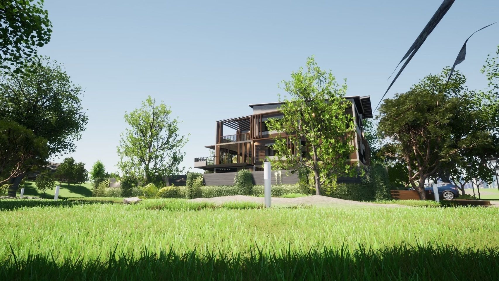 3D house with swimming pool 3D model_11