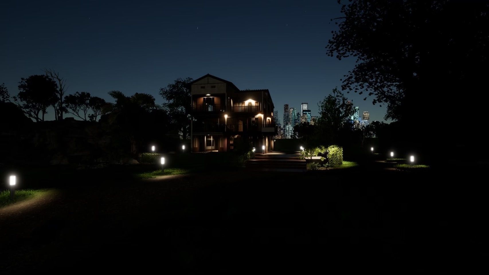 3D house with swimming pool 3D model_19