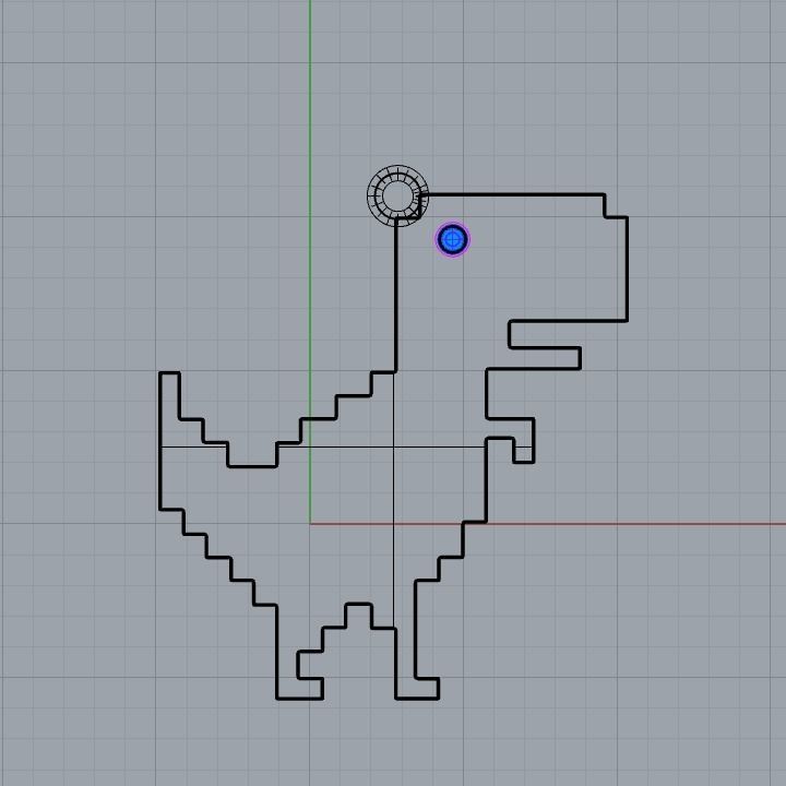 Chrome Dino Pendant 3D print model_2