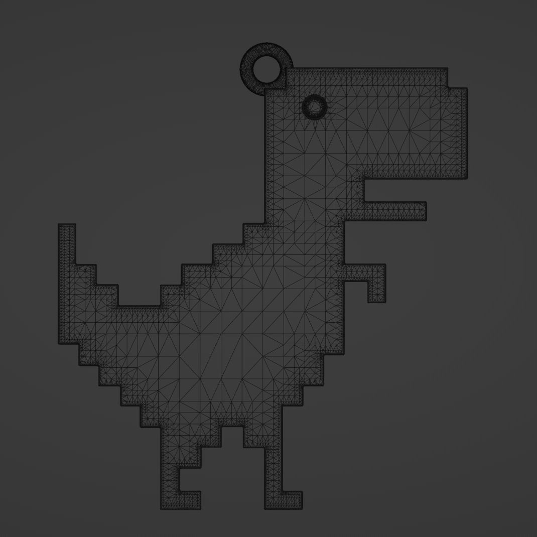 Chrome Dino Pendant 3D print model_1