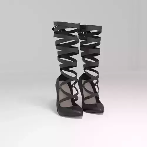 Lace-Up Stiletto High Heel 3D model