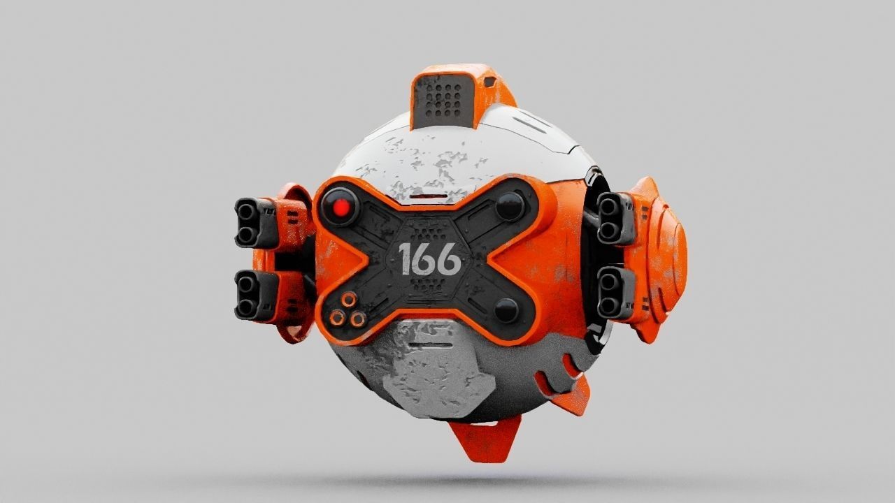 Combat Drone XM09 Rigged 3D model_16