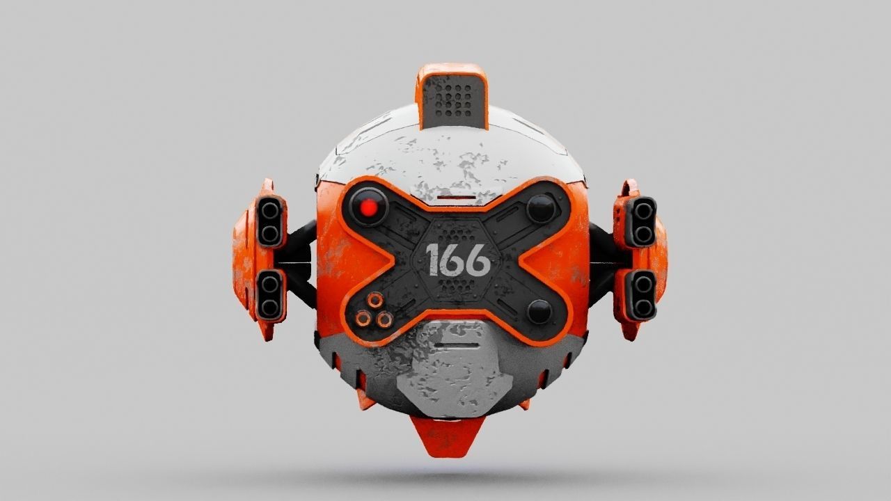 Combat Drone XM09 Rigged 3D model_17