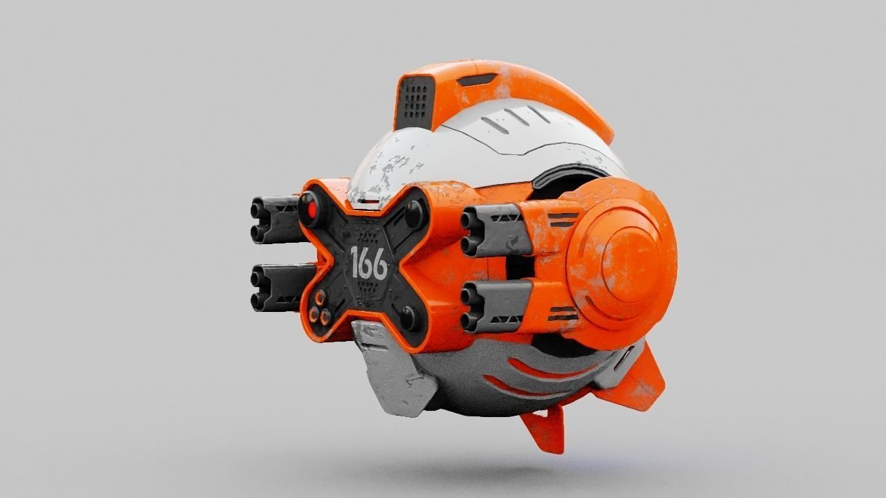 Combat Drone XM09 Rigged 3D model_14