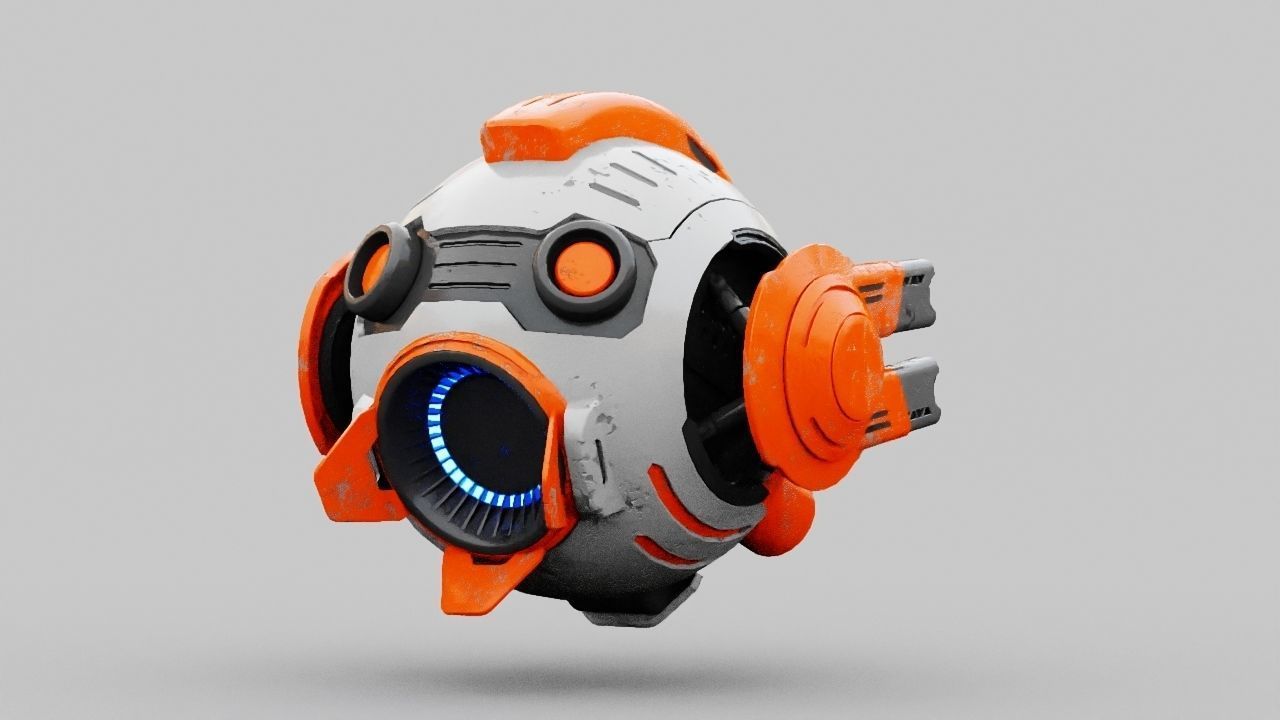 Combat Drone XM09 Rigged 3D model_8