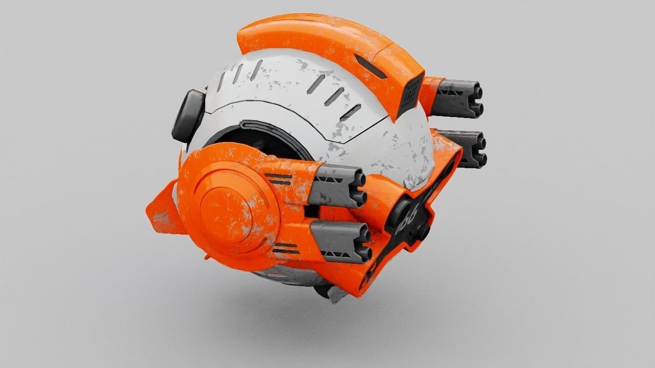 Combat Drone XM09 Rigged 3D model_5