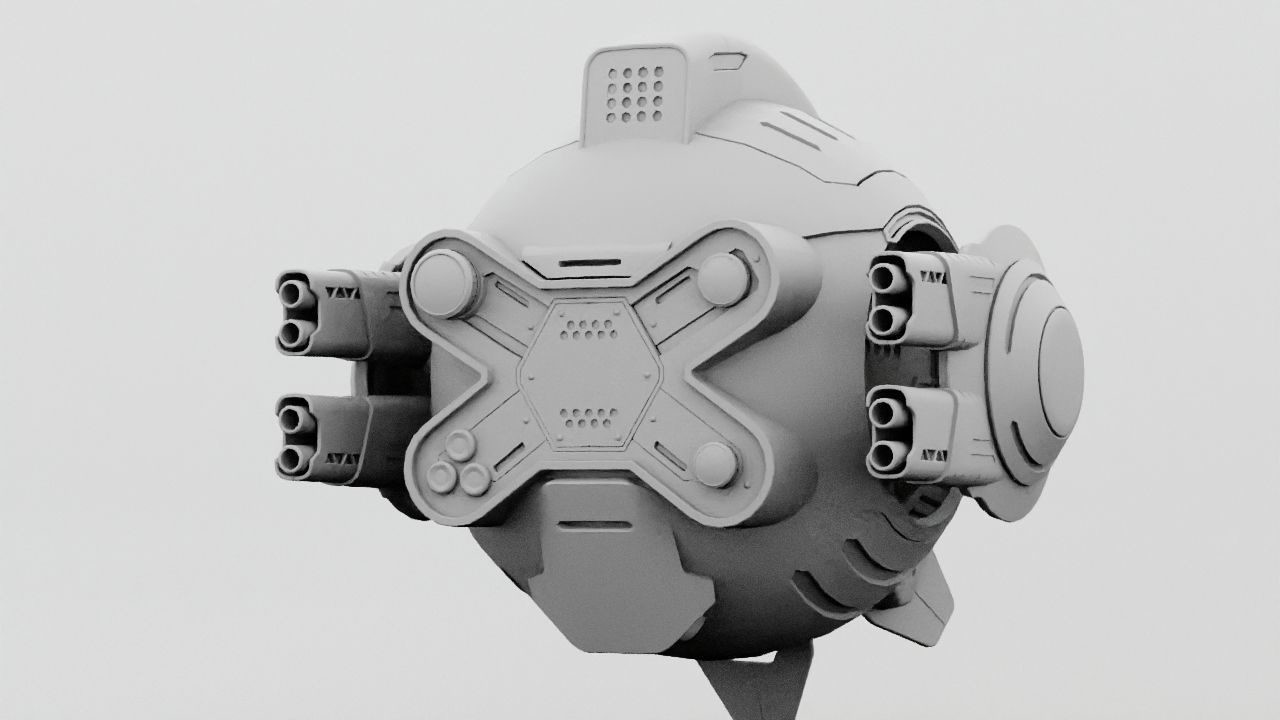 Combat Drone XM09 Rigged 3D model_28